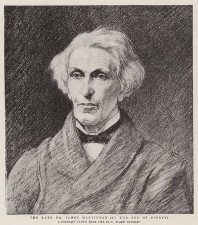 De overleden Dr. James Martineau, op de leeftijd van negentig door Theodore Blake Wirgman